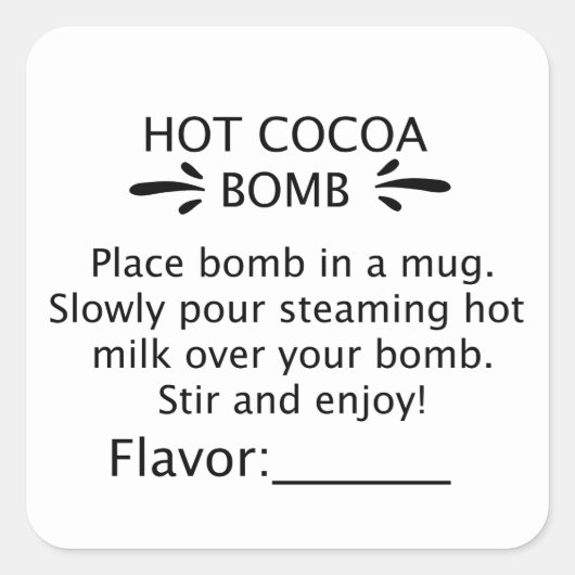 Stickers met warme cacaombom, cacaosticker (Voorkant)