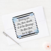 Stickers met zwarte en blauwe kerstzegels (Envelop)