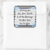 Stickers met zwarte en blauwe kerstzegels (Tas)