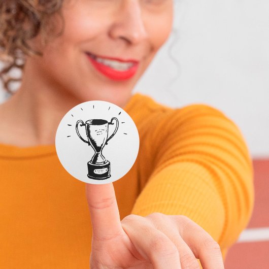 Stickers met zwarte en witte trofie