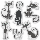 Stickers met zwarte kat (Voorkant)