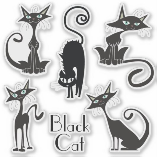 Stickers met zwarte kat (Voorkant)