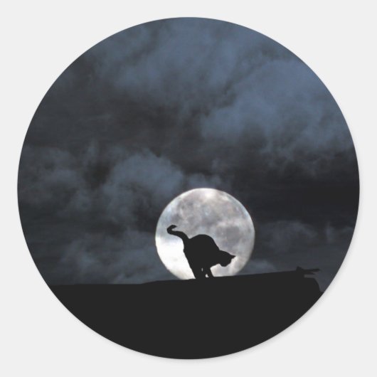 Stickers met zwarte kat-halloween (Voorkant)