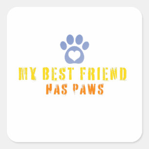 Stickers mijn beste vriend heeft poten
