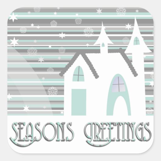 Stickers - Mint & Gray Wintry Scene (Voorkant)