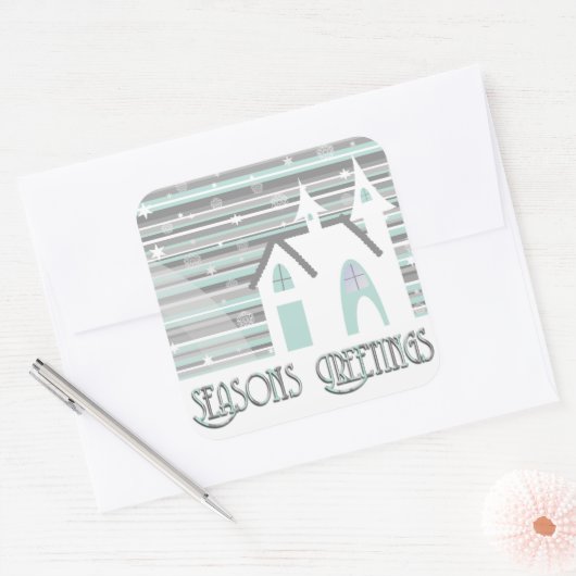Stickers - Mint & Gray Wintry Scene (Envelop)