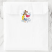 Stickers, moderne prinses Belle Vierkante Sticker (Tas)