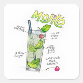 STICKERS - MOJITO RECEPT COCKTAIL ART