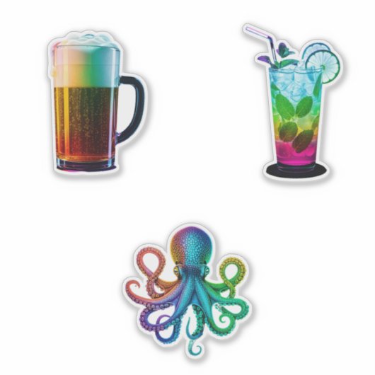 stickers neon rainbow (Voorkant)