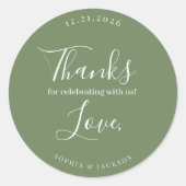 Stickers Of Wedding Thanks Couple Quote Dark Green (Voorkant)