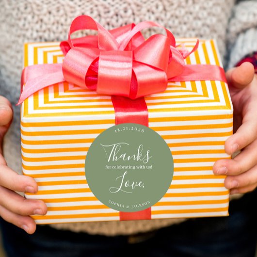 Stickers Of Wedding Thanks Couple Quote Dark Green