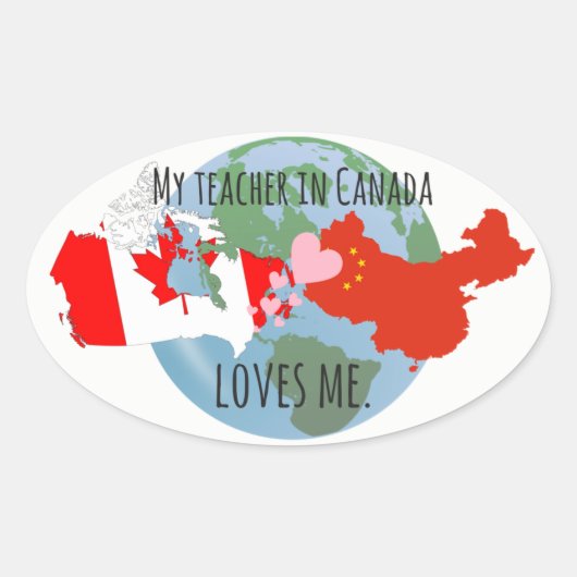 Stickers om naar studenten te sturen: Canada, Lief (Voorkant)