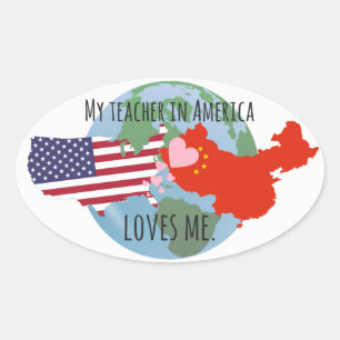 Stickers om naar studenten te sturen: USA, Love