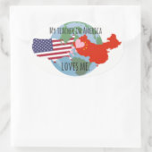 Stickers om naar studenten te sturen: USA, Love (Tas)