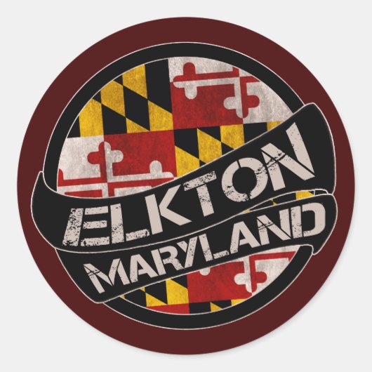 Stickers onder de vlag van Elkton Maryland (Voorkant)