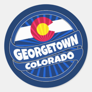Stickers onder de vlag van Georgetown Colorado