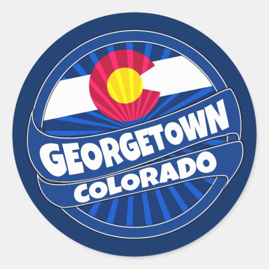 Stickers onder de vlag van Georgetown Colorado (Voorkant)