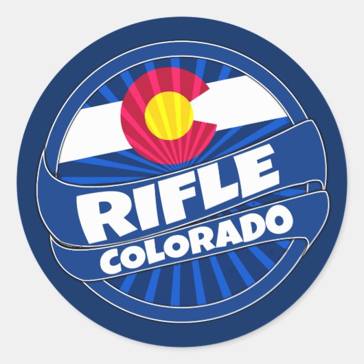 Stickers onder de vlag van Rifle Colorado (Voorkant)