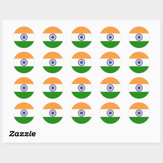 Stickers onder Indiase vlag (Vel)