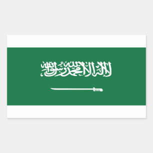 Stickers onder Saoedi-Arabische vlag