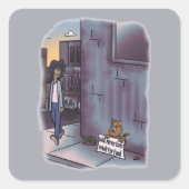 Stickers op Cat Square smeken (Voorkant)