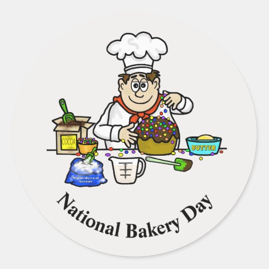 Stickers op de nationale bakkerijdag met drogende  (Voorkant)