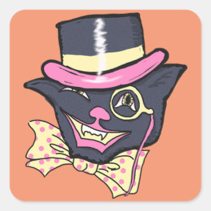 Stickers op het  Cat Halloween-plein