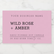 Stickers op het etiket van het natuurkaars Roze pr