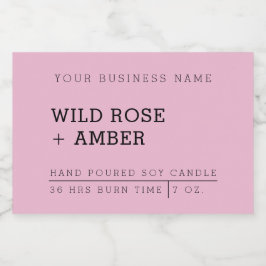 Stickers op het etiket van het natuurkaars Roze pr