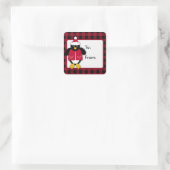 Stickers op het kerstvierkant (Tas)