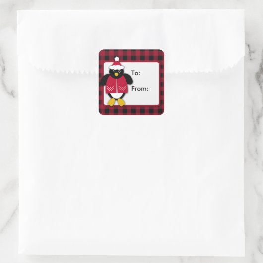 Stickers op het kerstvierkant (Tas)