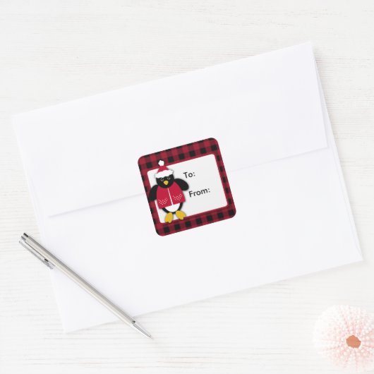 Stickers op het kerstvierkant (Envelop)