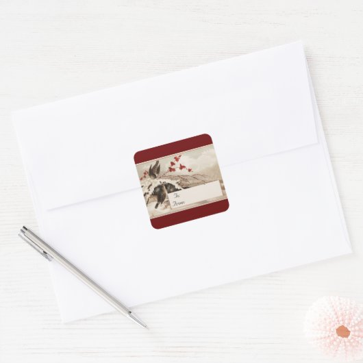  Stickers op het winterplein (Envelop)