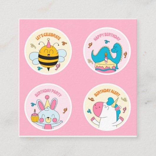 stickers op school vierkante visitekaartje (Voorkant)