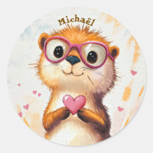 Stickers Otter Valentijnsdag Kinderen School