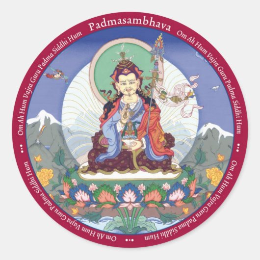 STICKERS Padmasambhava / Guru Rinpoche-met mantra (Voorkant)