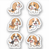 stickers pakken lekker schattige beagels (Voorkant)