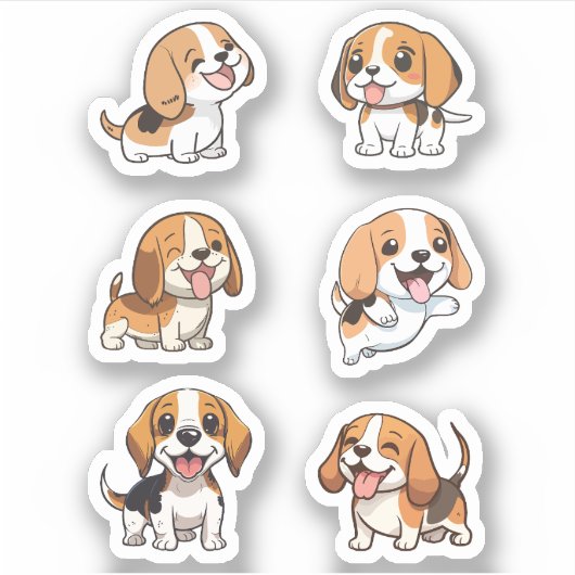 stickers pakken lekker schattige beagels (Voorkant)