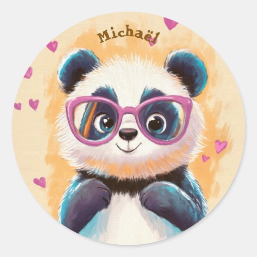Stickers Panda Valentijnsdag Kinderen School (Voorkant)