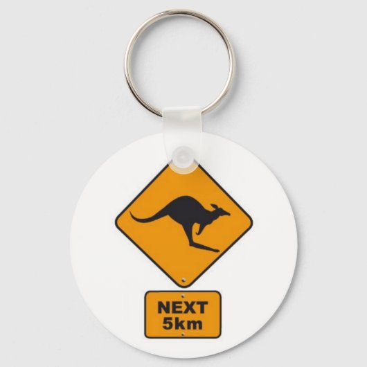 stickers_panneau_australie_kangourou_road_sign_024 sleutelhanger (Voorkant)