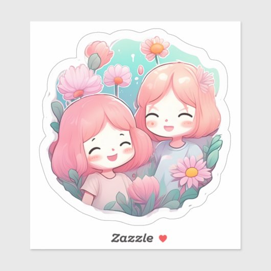 stickers para el dia del amigo - Chicas (Vel)