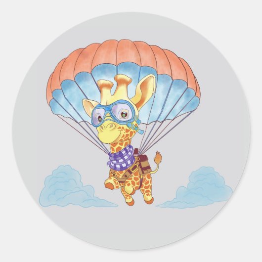 Stickers Parachute Giraffe (Voorkant)