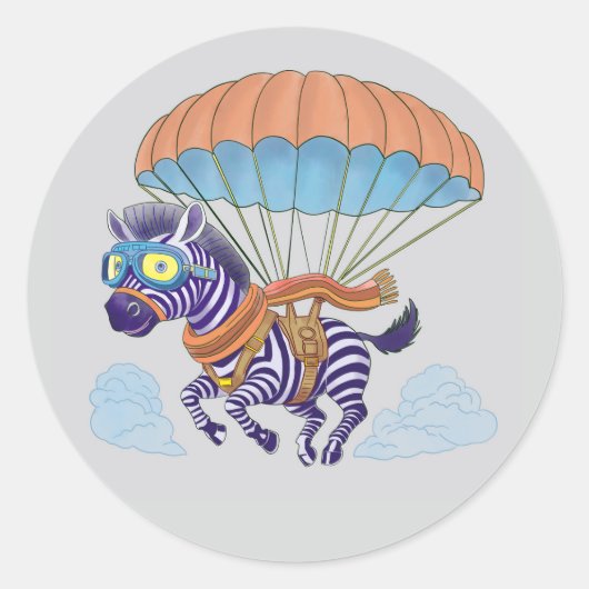 Stickers Parachute Zebra (Voorkant)