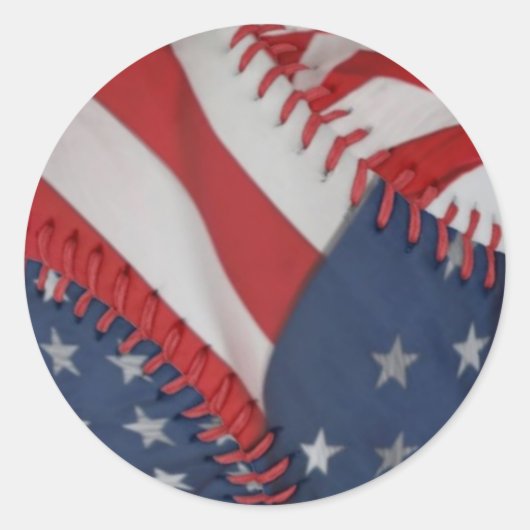 Stickers/Patriottisch Honkbal Ronde Sticker (Voorkant)