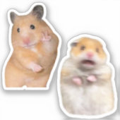 Stickers Peace + Scared Hamster Meme (Voorkant)