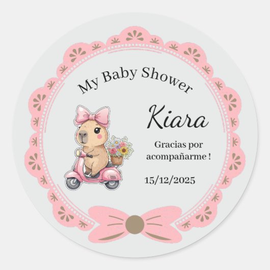 Stickers Personalizables Baby Shower Niña (Voorkant)