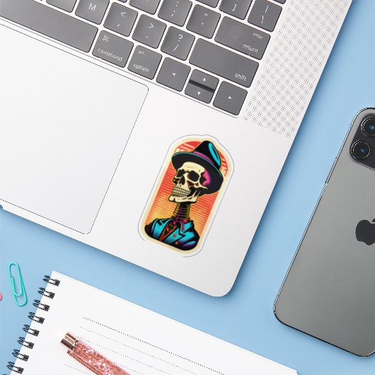 Stickers personnalisés en vinyle découpés sur mesu (Laptop met iPhone)