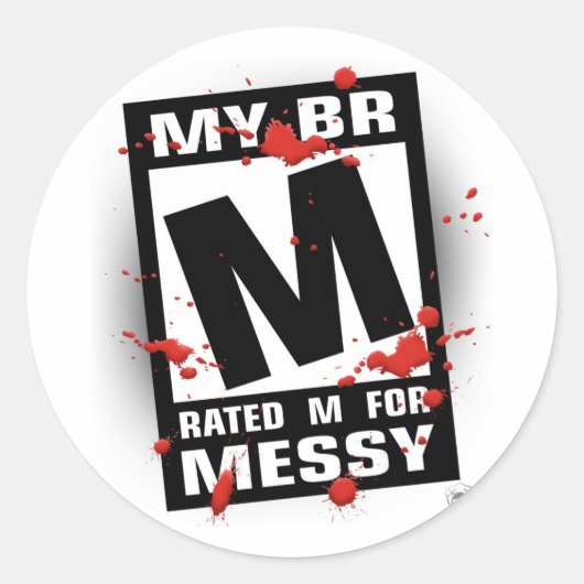 Stickers - Rated M for Messy (Voorkant)
