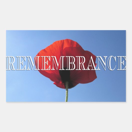 Stickers - Red Poppy Blue Sky REMEMBRANCE (Voorkant)