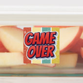 Stickers. Retro. Pizza. Game over. Labels (Aangebracht)
